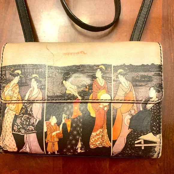 COPY - Vintage Jeon Los Angeles leather artistic wallet/crossbody purse - Picture 2 of 8